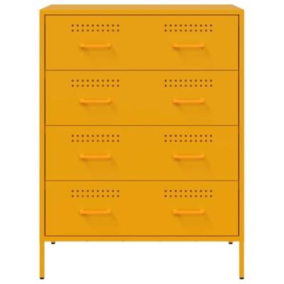 Dressoir 68x39x89 cm staal mosterdgeel