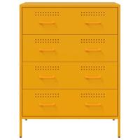 Dressoir 68x39x89 cm staal mosterdgeel - thumbnail
