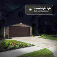 Londen - LED Wandlamp met sensor - 30 Watt 2500 Lumen - Bewegingssensor en schemerschakelaar - 3000K warm wit licht - Zwart - thumbnail