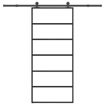 Schuifdeur met beslag 90x205 cm ESG-glas en aluminium