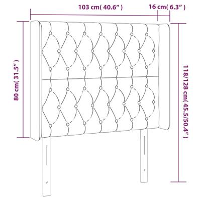 Hoofdbord met randen 163x16x78/88 cm stof blauw - thumbnail