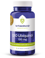 Co-enzym Q10 Ubiquinol actieve vorm Kaneka 100 mg 90 Vegetarische capsules - thumbnail