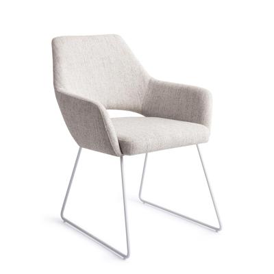 Jesper Home Eetkamerstoel 'Yanai' Slide White, kleur Pigeon
