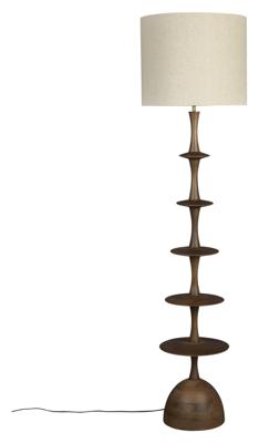 Dutchbone Vloerlamp 'Cath' Mangohout en linnen, 180cm Dutchbone Vloerlamp 'Cath' Mangohout en linnen, 180cm