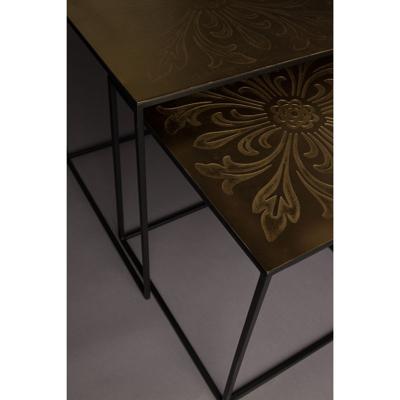 Vierkante Bijzettafel Saffra (set van 2) | Metaal | Koper Vierkante Bijzettafel Saffra (set van 2) | Metaal | Koper