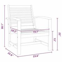 Tuinstoelen 2 pcs Bruin 60 x 65 x 76.5 cm Massief teakhout - thumbnail