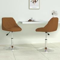 Eetkamerstoelen draaibaar 2 st fluweel bruin - thumbnail