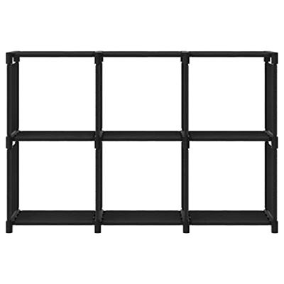 VidaXL Kast met 6 vakken 103x30x72,5 cm stof zwart VidaXL Kast met 6 vakken 103x30x72,5 cm stof zwart