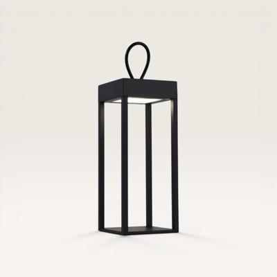 LED Tafellamp Larion nero - Lantaarn met lus om op te hangen, voor binnen en buiten - Met geïntegreerde dimmer en USB-C oplaadfunctie