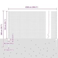 VidaXL Hek met paal grijs 1,5 x 25 m staal - thumbnail