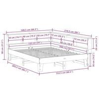 Bed met boekenkast zonder matras grenenhout wit 150x200 cm - thumbnail