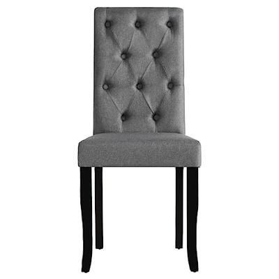 Eetkamerstoelen 2 st stof donkergrijs Eetkamerstoelen 2 st stof donkergrijs