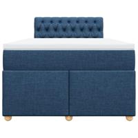 Boxspring met matras stof blauw 120x200 cm - thumbnail