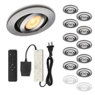 Set LED-inbouwspot met afstandsbediening Piccolo zilver 3W dimbaar 1-12 stuks