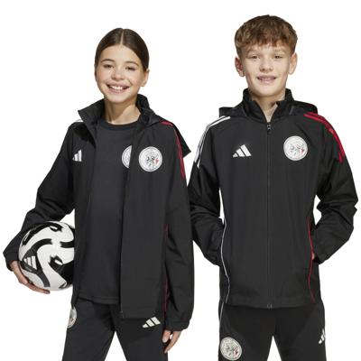 adidas Ajax All-Weather Jack 2025-2026 Kids Zwart Wit Rood