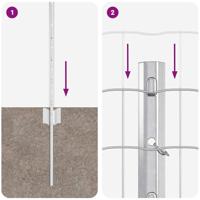 VidaXL Hek met paal zilver 0,6 x 10 m staal - thumbnail