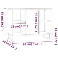 Badkamerkast 80x33x60 cm bewerkt hout grijs sonoma eikenkleurig - thumbnail