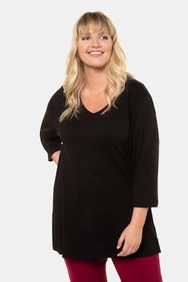 Ulla Popken Longshirt, relaxed, V-hals, 3/4 mouwen - Grote Maten Ulla Popken Longshirt, relaxed, V-hals, 3/4 mouwen - Grote Maten