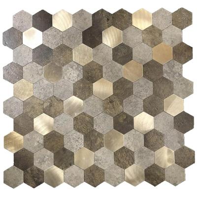 Zelfklevende Mozaïek Tegel - Afimera Mix Hexagon - Bruin/Koper - 288x280x4mm