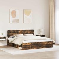 Bedframe Gerookt eiken 200 x 200 cm Massief grenenhout - thumbnail