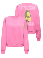 Only Onlliny L/s O-neck Print Cs Swt Sweater 4949763 Wild Orchid Fresh Lemon - thumbnail