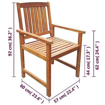 Tuinstoelen 2 st massief acaciahout bruin