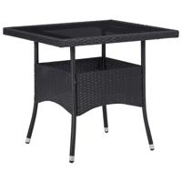 5-delige Tuinset poly rattan en gehard glas zwart - thumbnail