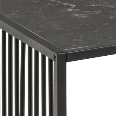 Bendt Salontafel 'Esme' Marmerlook en rookglas, 120 x 60cm, kleur zwart