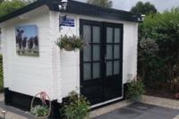 Blokhut Kris 290x200 cm - Honing geïmpregneerd- Lessenaarsdak- Geïmpregneerd vurenhout- Tuindeco - thumbnail