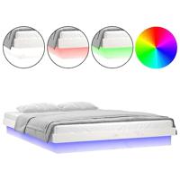 Bedframe LED massief hout wit 160x200 cm - thumbnail