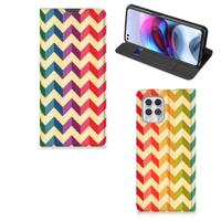 Motorola Moto G100 | Hoesje met Magneet | Zigzag Multi Color - thumbnail