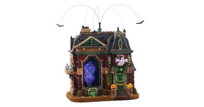 Lemax black raven manor bewegend huisje Spooky Town 2021