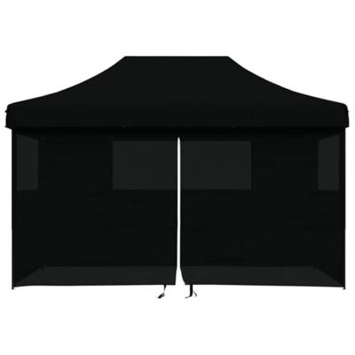 Partytent inklapbaar pop-up met 4 zijwanden zwart