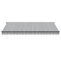 Luifel handmatig uittrekbaar 450x350 cm antraciet en wit - thumbnail