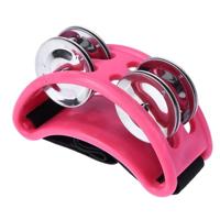 Aluminium percussie Cajon Foot Bell grootte: 10 x 8 x 4cm (roze) - thumbnail