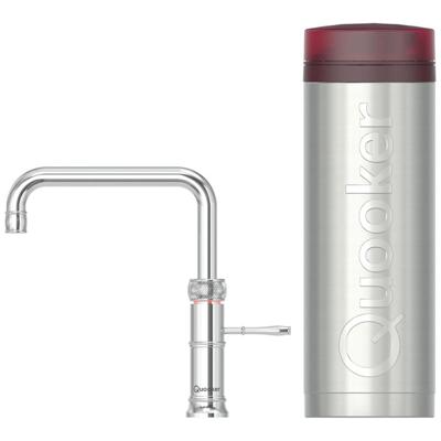 Quooker Classic Fusion Square Keukenkraan Set - Kokend Warm- en Koud Water - Chroom - Inclusief PRO3 Reservoir