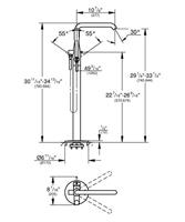 GROHE Essence New Afbouwdeel vrijstaande badkraan - omstel - draaibare uitloop 27.7cm - handdouche - doucheslang - chroom 23491001 - thumbnail