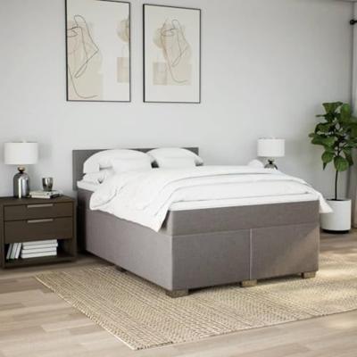 Boxspring met matras stof taupe 140x200 cm