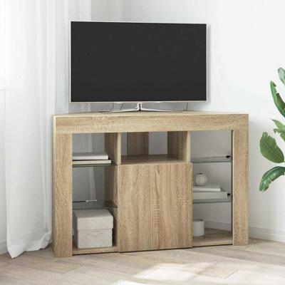 Hoek LED TV Kast Sonoma Eiken 102 x 40 x 68 cm Bewerkt hout