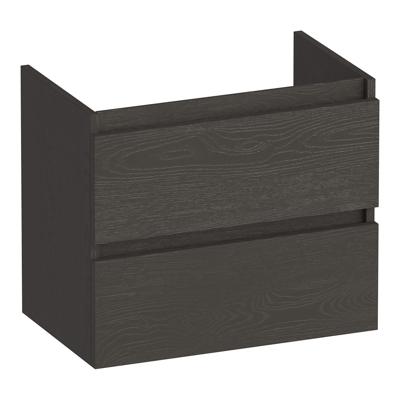 Brauer Joy - Onderkast Ondiep - 60 cm - met 2 Softclose Lades Greeploos en 1 Sifon Uitsparing - Timber Anthracite