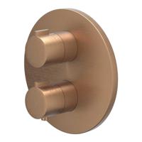 Afbouwdeel IVY Pact Inbouwthermostaat Stop-Omstel Met Rond Rozet Geborsteld Mat Koper PVD IVY - thumbnail