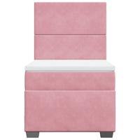 Boxspring met matras fluweel roze 80x200 cm - thumbnail