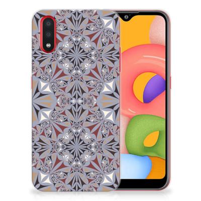 Samsung Galaxy A01 | TPU | Siliconen hoesje | Flower Tiles Samsung Galaxy A01 | TPU | Siliconen hoesje | Flower Tiles