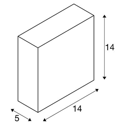 SLV Strakke muurlampBig Quad zwart - 1005126