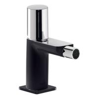 Bidetmengkraan Tres Loft Colors Draaiknop Uitloop Recht 8 cm Rond Zwart Chroom - thumbnail