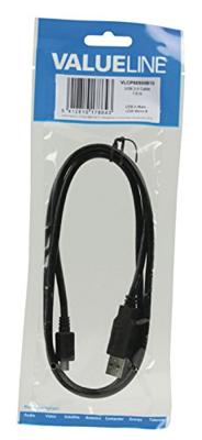 Valueline vlcp60500b10 usb 2.0 usb a male - usb micro b male kabel 1,00 m zwart