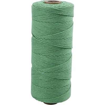Creativ Company Macramé koord, l: 315 m, dikte 1 mm, dunne kwaliteit 12/12, lichtgroen, 220 gr/ 1 bol