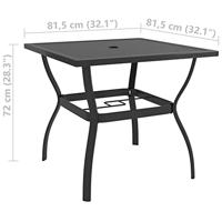 Tuintafel 81,5x81,5x72 cm staal antraciet - thumbnail