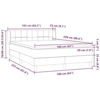 Boxspring met matras fluweel lichtgrijs 160x220 cm - thumbnail