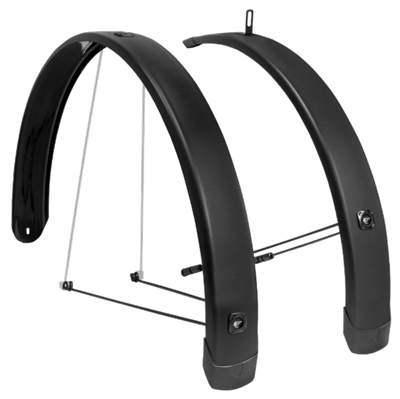 Eurofender Spatbord set tempo square 28 inch 65mm - zwart Eurofender Spatbord set tempo square 28 inch 65mm - zwart